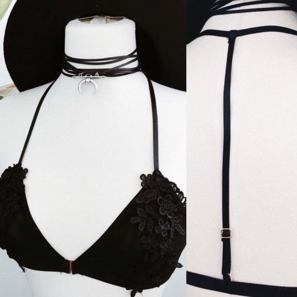 LAST 1 • Black Sheer Floral Bralette - Picture 5 of 5